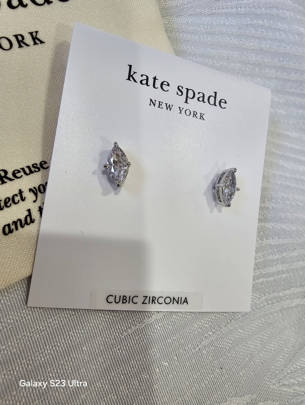 kate spade Silver Marquise Cubic Zirconia Stud Earrings